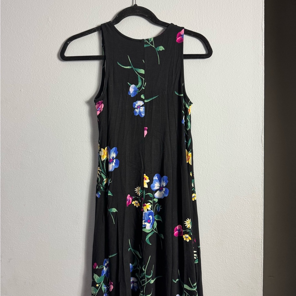 Old Navy Black Dress with Colorful Floral Design